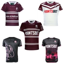 Rugby Jerseys 2024NRL Sea Eagles home and away olive jersey short sleeved top training uniform Rugbyjersey