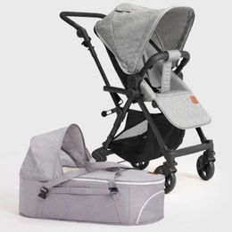 Strollers# Baby Stroller 3in1 with Sleeping basket carrying Portable cradle for newborns trolley car Oblique cross sleeping H240514