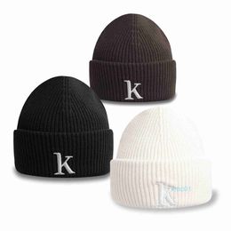 Kitt Basic Embroidery k Woollen Hat Winter Warm Fashion Brand Mens and Womens Knitted Headband Street Couple Cold GYJU