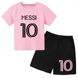 Clothing Sets Kids Super Soccer Star No.10 Print 2pcs T-shirts Pants Sports Suits 3-14 Years Boys Girls Idol Streetwear Children Outfits