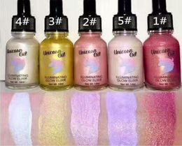 New Original 5 Colours Women Sexy Beauty Shimmer Liquid Brighten Highlighter Eye Shadow Oil illuminating Glow Elixir1822661