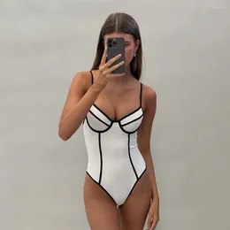 Women's Swimwear Sexy Black White Women Swimsuit 2024 One Piece Bikini Bathing Suit Beachwear Monokini Biquini Female