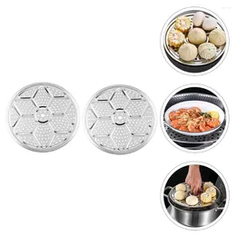 Double Boilers 2 Pcs Stainless Steel Steamer Canner Rack Steamed Stuffed Bun Soup Pot Storage
