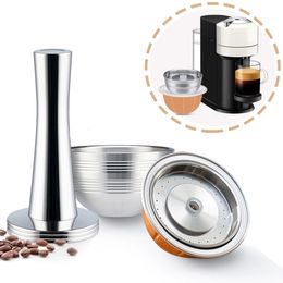 iCafilasNespresso Vertuo Next Reusable Capsule Vertuoline/Vertuo Pop Rechargeable Coffee Filter Stainless Steel Original Pod 240514
