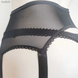 Garters Womens 6-belt suspender sexy mesh strap transparent high elasticity underwear high waist suspender A50 WX
