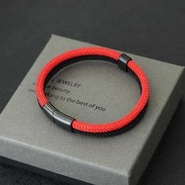 Charm Bracelets Lucky Red Thread Bracelet For Men Bicolor Wrap Braslet Nautical Bangle Gifts For Boyfriend Husband Ukraine Braclet Pulseria Y240510