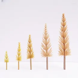 Decorative Flowers 10Pcs Plastic Model Tree Poles Bare Trunk Sandbox Architecture Ring Art Scene DIY Handmade Materials Garden Landscape