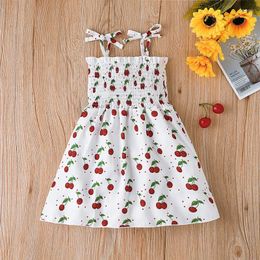 Girl Dresses Summer Dress With Small Fresh Pleats Printed Suspender Strapless Skirt And Children's Trendy Princess