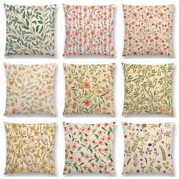 Pillow Lovely Watercolor Little Flowers Mini Leaf Spring Floral Garden Pattern Cute Rose Colorful Sofa Throw