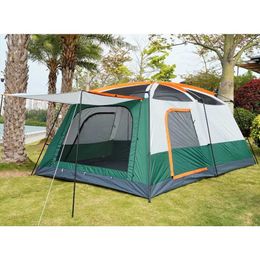 Tents and Shelters Super large tent family cabin with net camping gathering waterproof double-layer outdoor tentQ240511