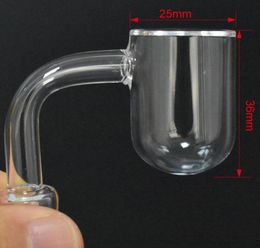 OD 25mm Wall Thickness 2mm Round Bottom Quartz banger Flat Top Quartz nail Male Female Joint for water pipes dab oil rigs5075407