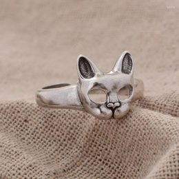 Cluster Rings Sell Personality Little Dog Animal Retro Thai Silver Unisex Party Ring Promotion Jewelry For Women Man Gifts