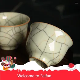 Mugs Feifan Gold Wire Celadon Master Cup Tea Set Handmade Gifts