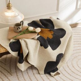 Blankets Knitted Blanket Sunflower Nap Squish Mallow Single Casual Cover Sofa Air Conditioning Decor