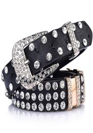 Belts Luxury Strap Diamond Belt Crystal Rhinestone Studded Cowgirl Cowboy For Women Men Jean Cinto Strass Designer Gift5798969