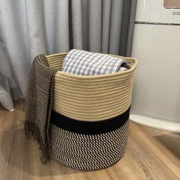 Laundry Bags Style Cotton Rope Basket Organization Flowerpot Decorative Woven Dirty Clothes Sundries Kids Toy Storage Household