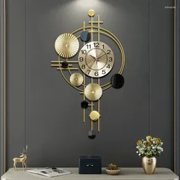Wall Clocks Clock Nordic Minimalist Metal Hanging Living Room Decorations 78x45cm Fashionable Leaf Decoration On