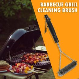 Tools BBQ Grill Brush Stainless Steel Wire Bristles Triangle Barbecue Cleaner