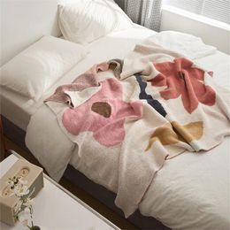 Blankets Nordic Blanket Super Soft Cosy Floral Thicken The Knitted Throw For Bed Sofa Decorative