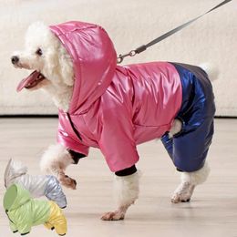 Dog Apparel Pet Coat Windproof Cotton Color Matching Soft Down Winter Clothes For Outdoor