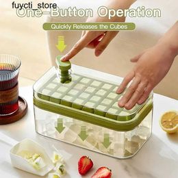 Storage Boxes Bins 32 grid silicone ice cream tray Moulded ice Mould box with Lid shovel one click ice maker with storage box DIY whiskey cocktail tool S24513