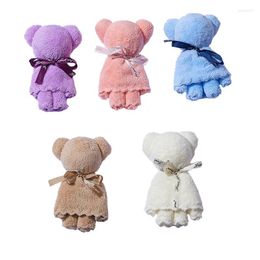 Towel Coral Fleece Shape Bear Birthday Wedding Holiday Event Opening Small Gift Absorbent Skin-friendly Thick Household