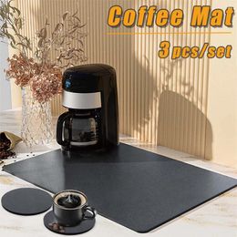 Table Mats 3Pcs/set Super Absorbent Mat Desktop Anti-Slip Coffee Maker Cup Large Kitchen Dish Drying Tableware