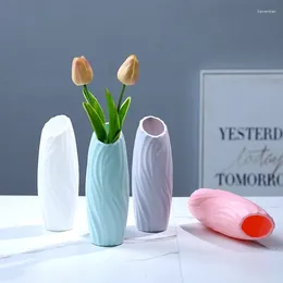 Vases Creative Nordic Vase Container Simple Geometric Plastic Flower Pot Decoration Living Room Small Arrangement