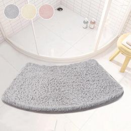 Bath Mats Curved Bathroom Mat Toilet Soft And Comfortable Non-slip Fluffy Floor Absorbent Quick Drying Design Rug