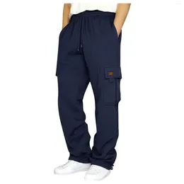 Pantaloni da uomo in cotone twill primaverile autunno alto pantaloni coulisse con tasche ogni giorno escursioni casual escursioni di grandi dimensioni