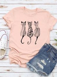 Women's T-Shirt Fashion T-shirts 90s Swt Lovely Style Cat Pet Casual Clothes Women Summer Short Slve Print Graphic Creative Leisure Ts Y240509