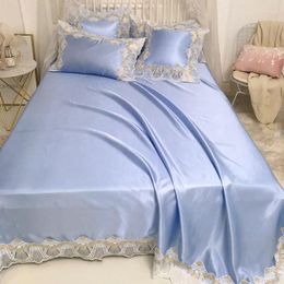 Bedding Sets High Quality Summer Ice Mat Cool Bedspread Bed Sheet 2pc European Pillowcase Cover Home Ruffles Lace Luxurious Set
