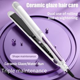 Ceramic Hair Straightener Professional Flat Iron Hair Straightening Curling Iron Fast Heating Hair Curler Styling Tools 240514