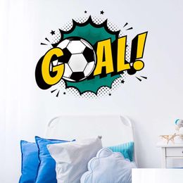 Wall Stickers Goal Football Soccer Word Art Hole For Kids Room Bedroom Play Baby Decals Decorative Drop Delivery Home Garden Dh6No