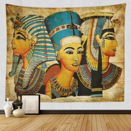 Tapestries Bohemian Art Tapestry Wall Hanging Hippie Ancient Egypt Mural Aesthetic Room Decor Bedroom Cloth Blanket