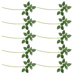 Decorative Flowers 10 Pcs Greenery Decor Floral Wire With Leaves Flower Stems Branches Decorations