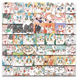 63pcs ins cute animals waterproof PVC sticker pack for car luggage case refrigerator mobile phone desk bicycle cup skateboard case.