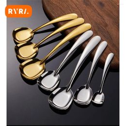 Spoons Square Head Spoon Safety Ergonomic Design Highly Polished High Demand Lasting Choice 304 Stainless Steel