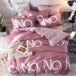Bedding Sets Luxury Pink Heart Pattern Bed Linings Duvet Cover Sheet Pillowcases Set