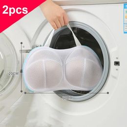 Laundry Bags 2PCS Bra Mesh Bag Anti Deformation Machine-wash Polyester Brassiere Wash Hanging Underwear Net Clean Pouch