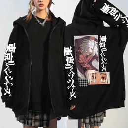 Men's Hoodies Sweatshirts Hot Anime Tokyo Revengers Kurokawa Izana Graphic Printed Hooded Plus Size Hoodie Men Women Sweatshirts Harajuku Zip Jacket T240510