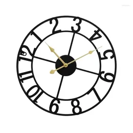 Wall Clocks Farmhouse For Living Room Metal Decorative Modern Battery Operated Analog Large Clock With Arabic Numerals