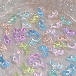 30PCS Clear 3D Dolphin Nail Art Charms Crystal Rhinestone Accessories Parts Nails Decoration Design Supplies Manicure Materails 240514