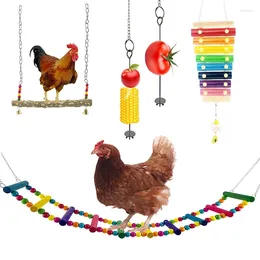 Other Bird Supplies 5 Pack Parakeet Toys Hanging Bell Pet Cage Swing Chewing For Small Parrots Finches Love Birds