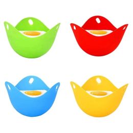 100pcs Eco-friendly silicone egg-Boiler poacher tool non-toxic no-stick Soft Safe Poach Pod peach egg boiler Chilren bow LL