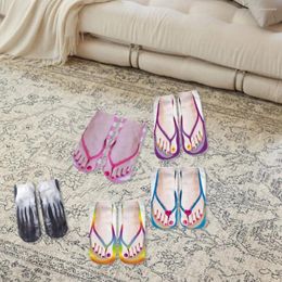 Women Socks Fun Graphic Unique 5 Pairs 3d Flip-flop Manicure Print For Funny Slipper With Nail Art Designs High