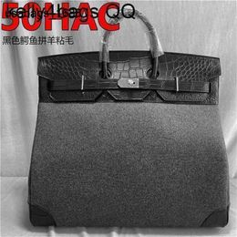 Totes Haccs 50CM Bag Travel Large Capcity Togo Leather Designer Handbag Genuine Handswen Genuine Bag Customised for Trip Matte Combinati