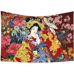 Tapestries Japanese Geisha Girl By Ho Me Lili Tapestry Wall Hanging Nature Home Decorations For Living Room Bedroom Dorm