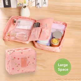 Storage Bags High Quality Makeup Tote Bag Travel Portable Lady Organizers Cherry Printing Cosmetic
