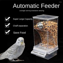 Other Bird Supplies Automatic Parrot Feeder Transparent Pet Birds Feeders Food Container Accessories